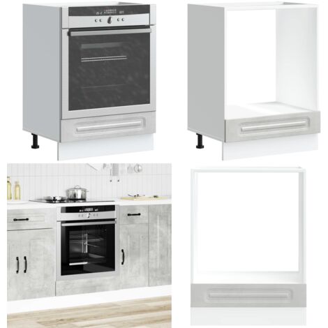Armadio per Forno Kalmar Grigio Cemento in Legno Multistrato - Armadio per cucina - Armadio in legno