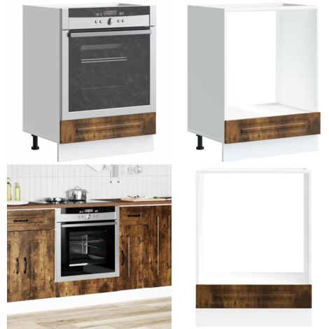 Armadio per Forno Kalmar Rovere Fumo in Legno Multistrato - Armadio per cucina - Armadio in legno