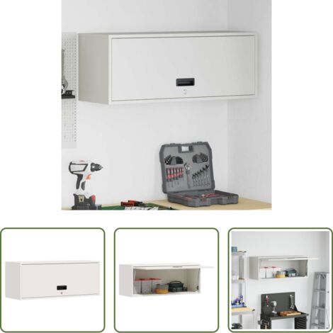 Armadio per garage -  Armadio a muro per garage Bianco 90 x 33 x 35 cm