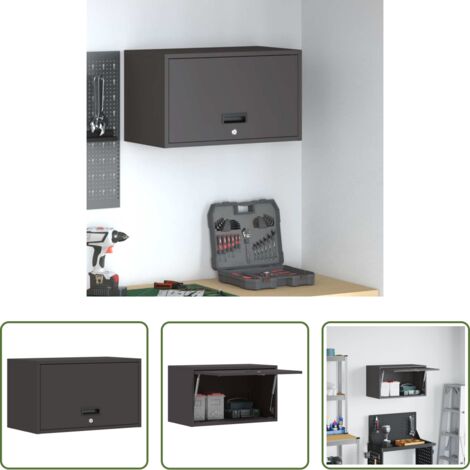Armadio per garage -  Armadio a muro per garage Nero 60 x 33 x 35 cm