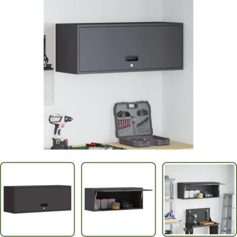 Armadio per garage -  Armadio a muro per garage Nero 90 x 33 x 35 cm