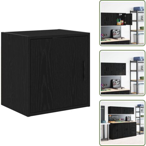 Armadio per garage nero - vidaXL Pensile per Garage Nero in Legno Multistrato - Armadio per garage in legno