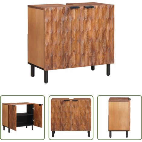 Armadio per lavabo -  Armadio per Lavabo da Bagno con porta Marrone 62 x 33 x 58 cm