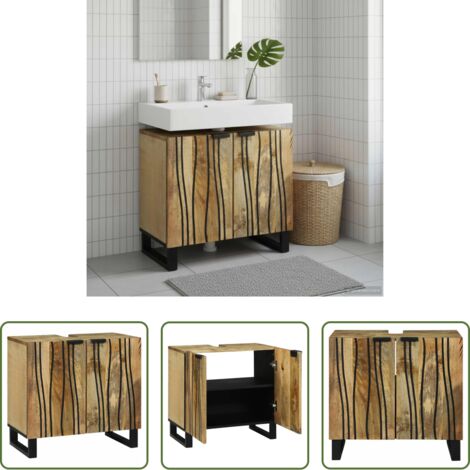 Armadio per lavabo - Armadio per Lavabo da Bagno con porta Marrone 62 x 33 x 58 cm