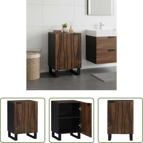 Armadio per lavabo -  Armadio per Lavabo da Bagno con porta Noce 38 x 33,5 x 58 cm