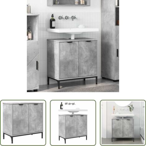 Armadio per lavabo -  Armadio per Lavabo da Bagno Grigio cemento 60,5 x 33,5 x 61 cm