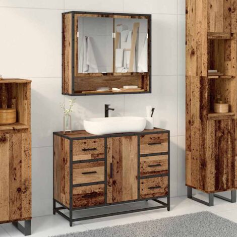 Armadio per Lavabo da Bagno Legno vecchio 80 x 33 x 60 cm 123886