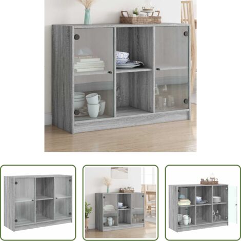 Armadio per libri -  Credenza Grigio Sonoma 102x37x75,5 cm in Legno Multistrato