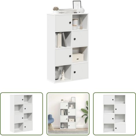 Armadio per libri -  Libreria Bianca 60x24x101,5 cm in Legno Multistrato