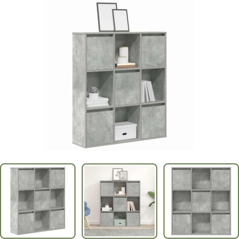 Armadio per libri -  Libreria Grigio Cemento 89x24x101,5 cm in Legno Multistrato