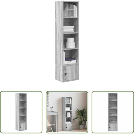 Armadio per libri -  Libreria Grigio Sonoma 31x24x127 cm in Legno Multistrato