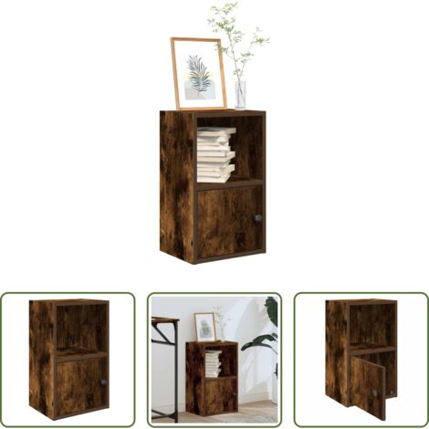 Armadio per libri -  Libreria Rovere Fumo 31x24x52 cm in Legno Multistrato