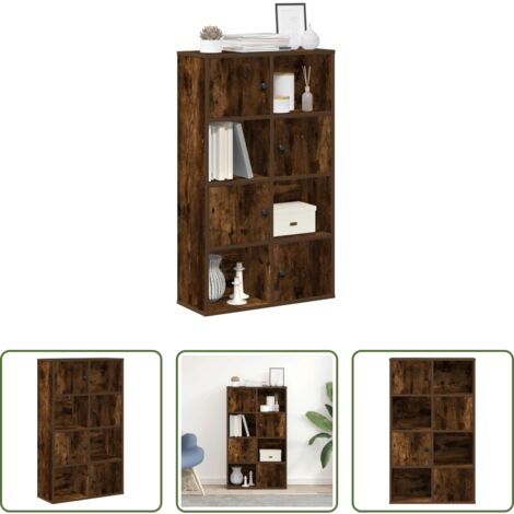 Armadio per libri -  Libreria Rovere Fumo 60x24x101,5 cm in Legno Multistrato