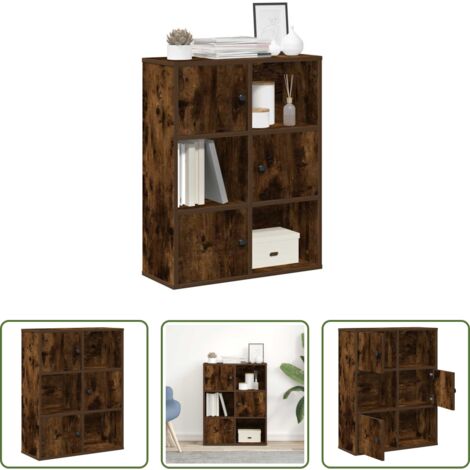 Armadio per libri -  Libreria Rovere Fumo 60x24x76,5 cm in Legno Multistrato