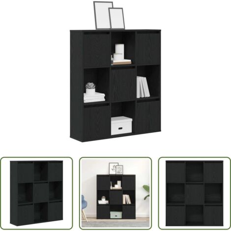 Armadio per libri -  Libreria Rovere Nero 89x24x101,5 cm in Legno Multistrato
