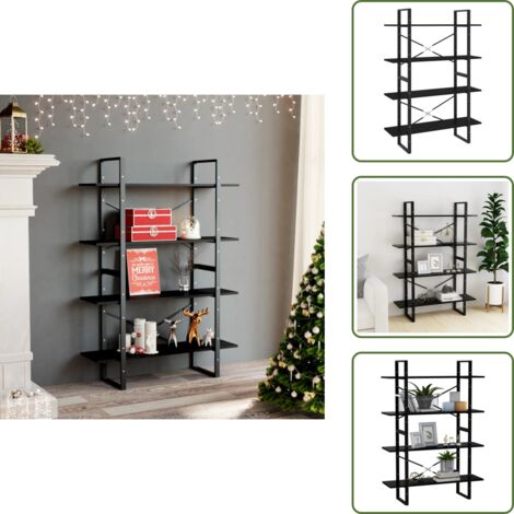 Armadio per libri - vidaXL Libreria a 4 Ripiani Nera 100x30x140 cm in Legno Multistrato - Armadio per riviste