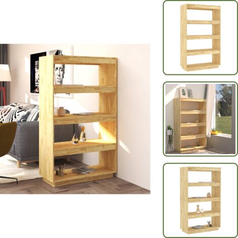 Armadio per libri - vidaXL Libreria/Divisorio 80x35x135 cm in Legno Massello di Pino - Libreria in pino