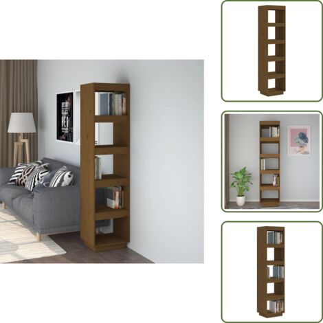 Armadio per libri - vidaXL Libreria/Divisorio Ambra 40x35x167 cm in Legno Massello di Pino - Libreria ambra