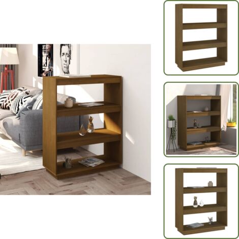 Armadio per libri - vidaXL Libreria/Divisorio Ambra 80x35x103 cm in Massello di Pino - Libreria in pino