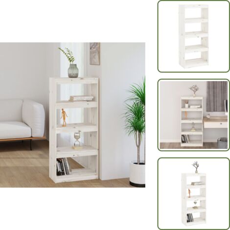Armadio per libri - vidaXL Libreria/Divisorio Bianco 60x30x135,5 cm Legno Massello di Pino - Libreria da interno