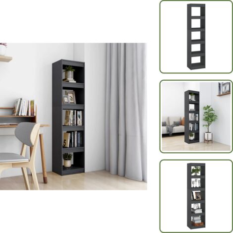 Armadio per libri - vidaXL Libreria/Divisorio Grigio 40x30x167,5 cm in Massello di Pino - Libreria grigia