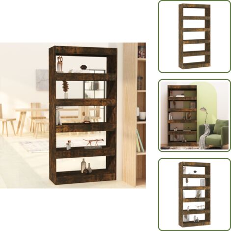 Armadio per libri - vidaXL Libreria/Divisorio Rovere Fumo 80x30x166 cm in Truciolato - Libreria per DVD