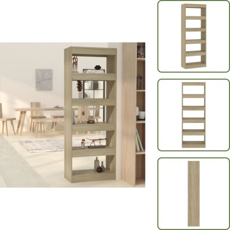 Armadio per libri - vidaXL Libreria/Divisorio Rovere Sonoma 60x30x166 cm in Truciolato - Libreria per DVD