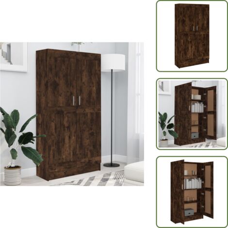 Armadio per libri - vidaXL Libreria Rovere Fumo 82,5x30,5x150 cm in Legno Multistrato - Mobile per libri