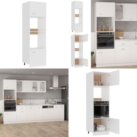 Armadio per Microonde “Lyon” Bianco 60x57x207 cm - Armadio cucina - Armadio per elettrodomestici