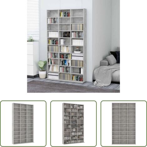 Armadio per musica -  Mobile Porta TV Grigio Cemento 102x16x177,5 cm in Multistrato