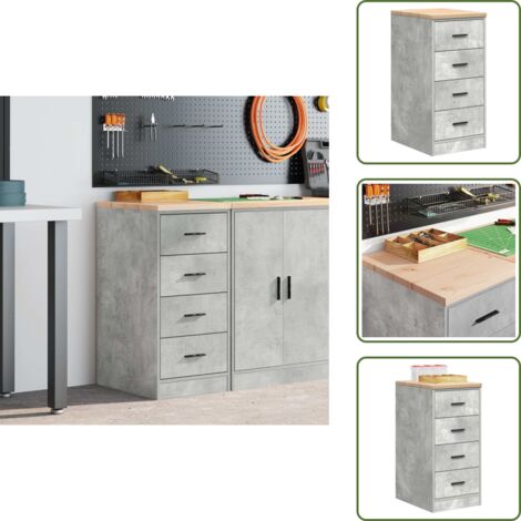 Armadio per officina - vidaXL Armadietto da Garage Grigio cemento 40x51x85 cm - Armadio per garage