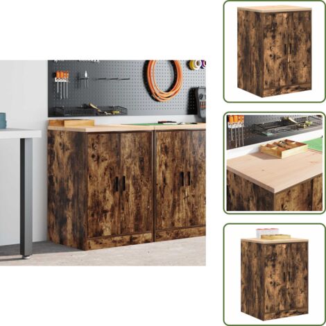 Armadio per officina - vidaXL Armadietto da Garage in Rovere Affumicato 60x51x85 cm - Armadio per riparazioni