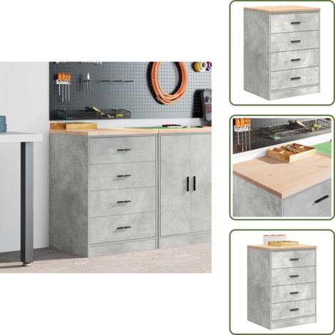Armadio per riparazioni - vidaXL Armadietto da Garage Grigio cemento 60x51x85 cm - Armadio per progetti fai-da-te