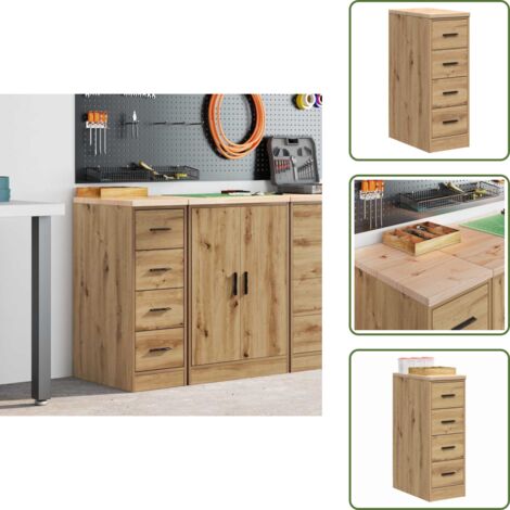 Armadio per riparazioni - vidaXL Armadietto per Garage in Rovere Artigianale 30x51x85 cm - Armadio per progetti fai-da-te