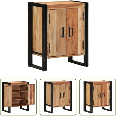 Armadio per scarpe marrone -  Mobile per scarpe con porta Marrone Legno massello di acacia