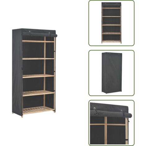 Armadio per scarpe - vidaXL Armadio Grigio 79x40x170 cm in Tessuto - Armadio per accessori