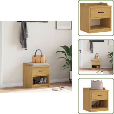 Armadio per scarpe - vidaXL Panca da Corridoio SANDNES 45x40x50 cm Legno Massello di Pino - Mobile da ingresso