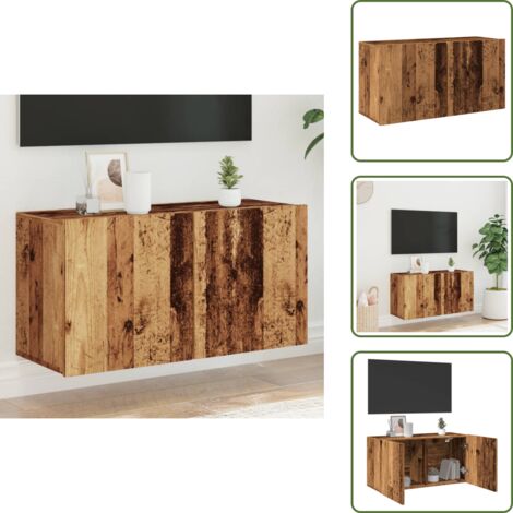 Armadio per TV - vidaXL Mobile TV a Parete Legno Antico 80x30x41 cm - Armadio in legno