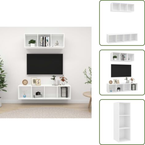 Armadio per TV - vidaXL Set Mobile TV 2 pz Bianco in Truciolato - Armadio TV in truciolato