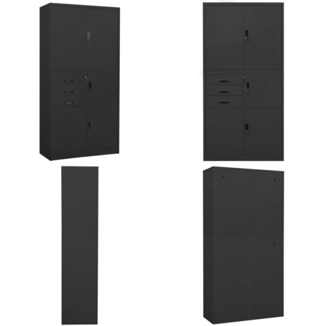 Armadio per Ufficio Antracite 90x40x180 cm in Acciaio - Armadio in acciaio - Armadio per ufficio antracite