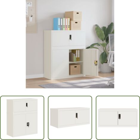 Armadio per ufficio -  Armadio Classificatore Bianco 90x40x110 cm in Acciaio