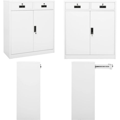 Armadio per Ufficio Bianco 90x40x102 cm in Acciaio - Armadio in acciaio - Armadio per ufficio bianco