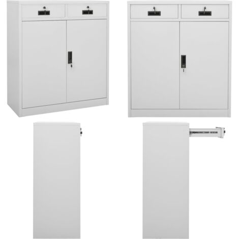 Armadio per Ufficio Grigio Chiaro 90x40x102 cm in Acciaio - Armadio in acciaio - Armadio con ripiani regolabili