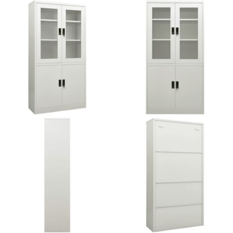 Armadio per Ufficio Grigio Chiaro 90x40x180 cm in Acciaio - Armadio per ufficio - Armadio in acciaio