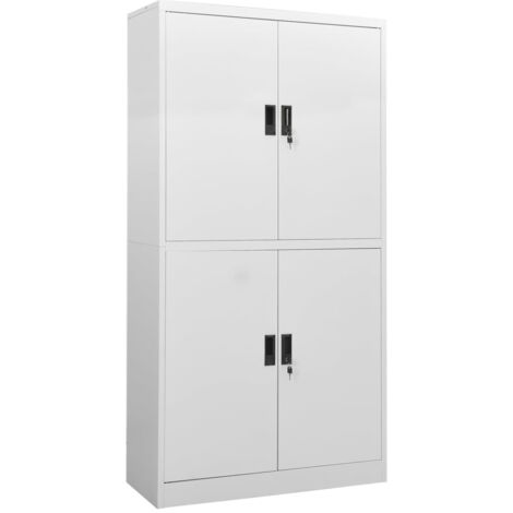 Armadio per Ufficio Grigio Chiaro 90x40x180 cm in Acciaio vidaXL