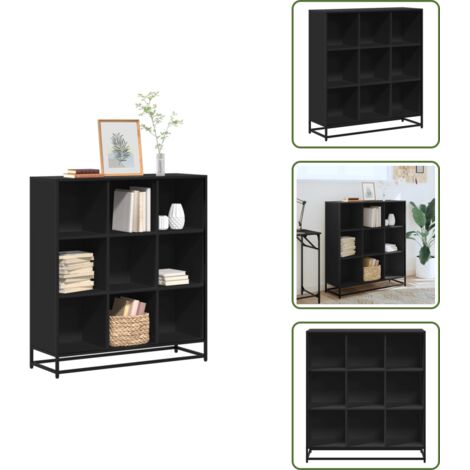 Armadio porta oggetti - vidaXL Libreria Nera 97,5x33x107,5 cm in Truciolato e Metallo - Scaffale per libri