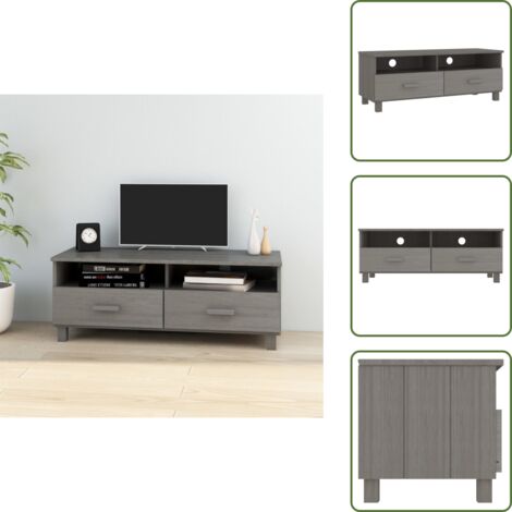 Armadio porta TV - vidaXL Mobile Porta TV Grigio Chiaro 106x40x40 cm in Massello di Pino - Armadio con cassetti