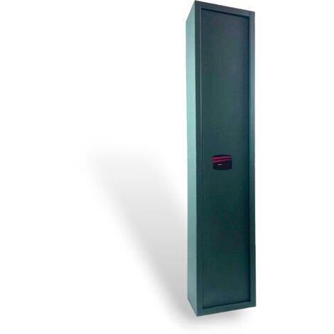 Armadio portafucili 5 posti in acciaio verde militare con cassaforte tesoretto interno STARK S5001T