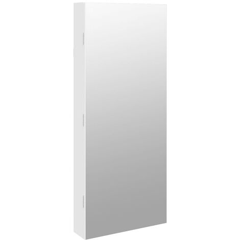 Armadio Portagioie a Specchio con Luci LED a Parete Bianco vidaXL