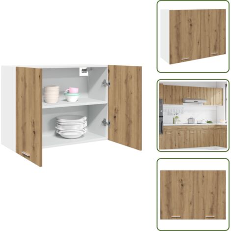 Armadio portaoggetti - vidaXL Mobile Pensile “Lyon” Rovere Artigianale 80x31x60 cm - Armadio per cucina